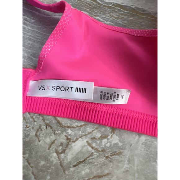 Victoria's Secret VSX Sports Bra 34C Pink High Impact Running Training - Picture 5 of 5